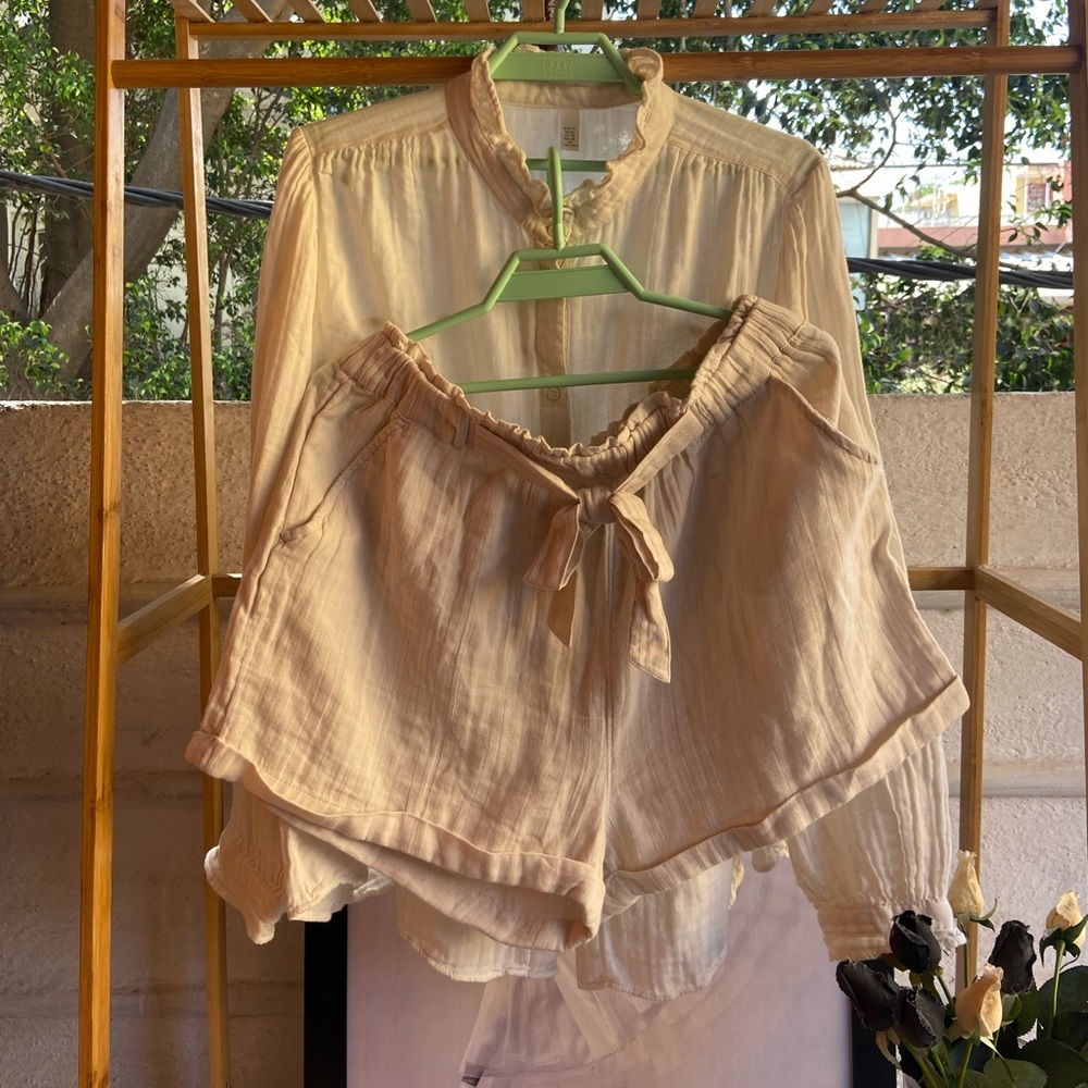 Coord Set. 100 % Cotton Crinkle Double Gauze.Size - XL - Picture 3 of 14